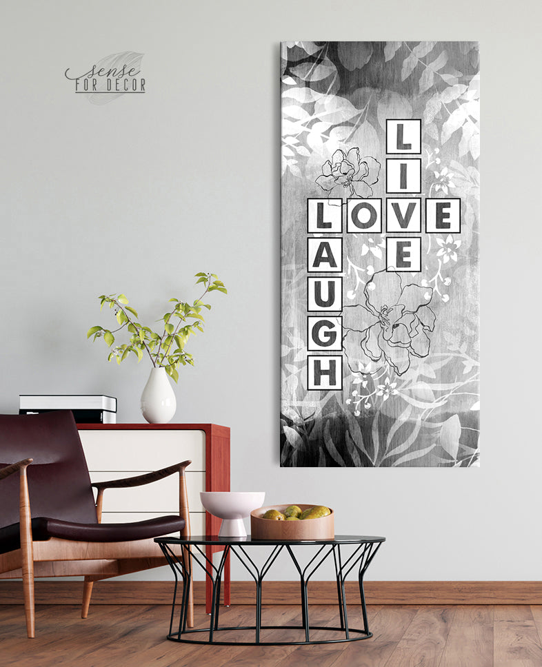 High - quality Couples Live Love Laugh Wall Art with Wood Frame, Ready to Hang