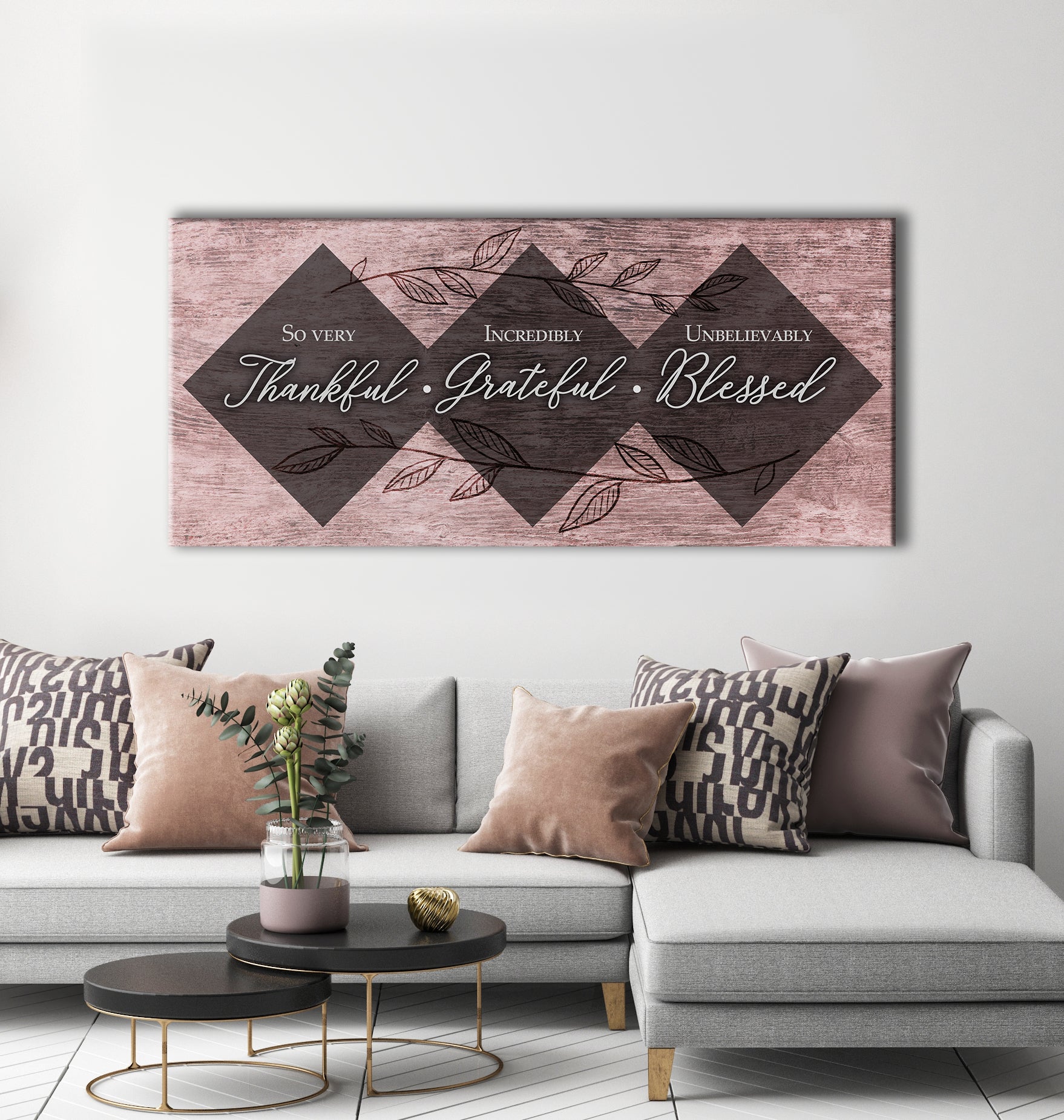 Christian Wall Art: 'So Very Thankful V3' with Wood Frame - Ready to Hang! Buy 2 Save 20%