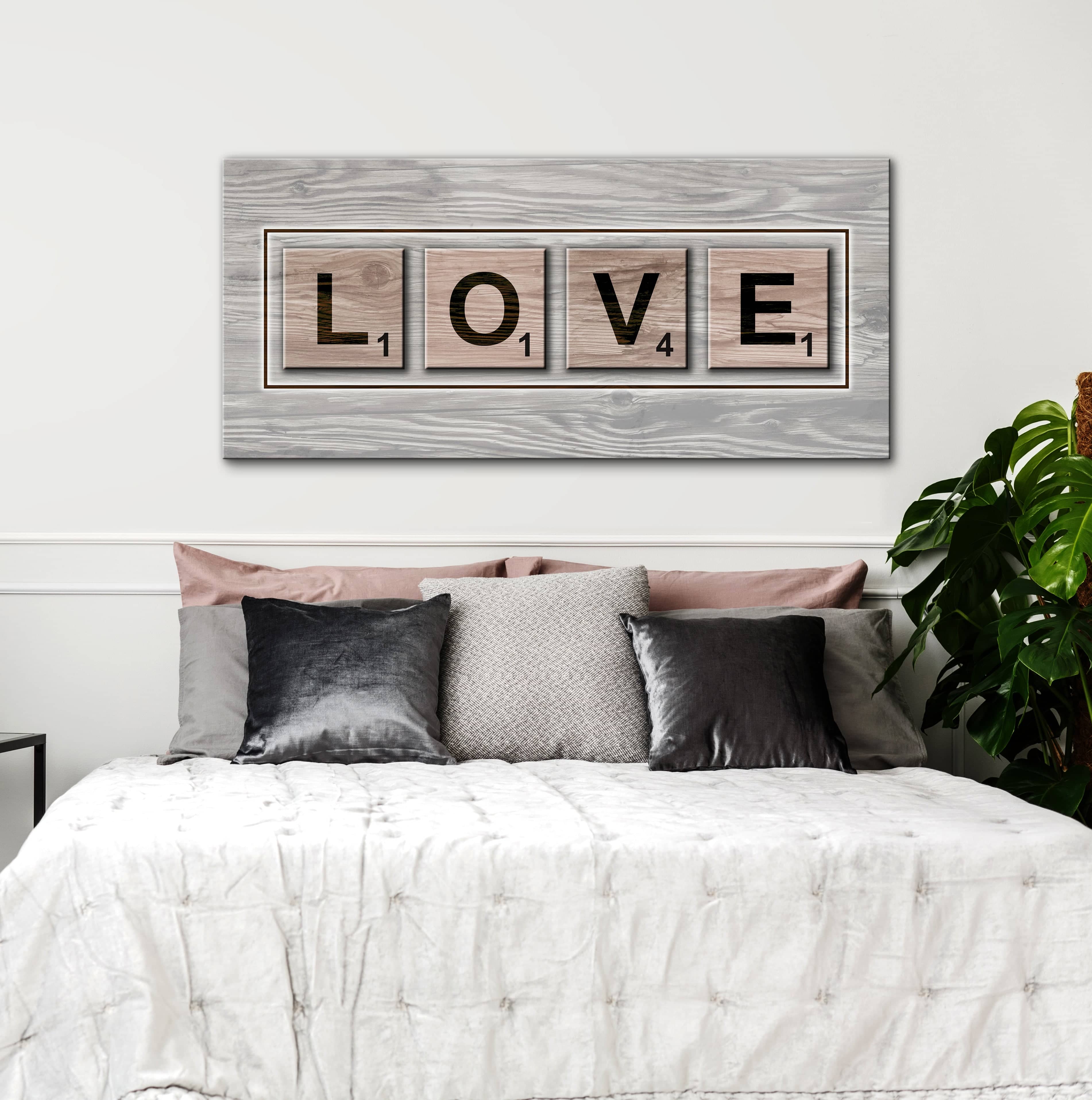 High - Quality Wood - Framed Bedroom Wall Art: Love Game, Ready To Hang