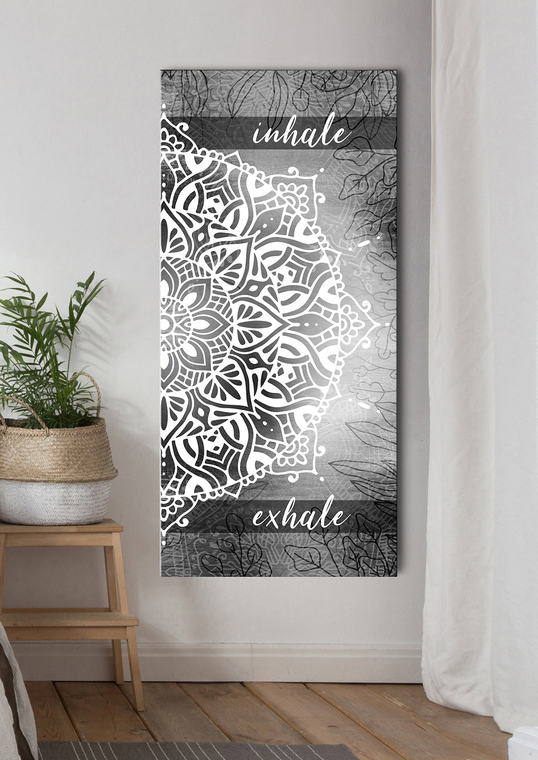 Hot Sale! Boho Inhale Exhale Wall Art V3 with Wood Frame, Ready to Hang for Your Home