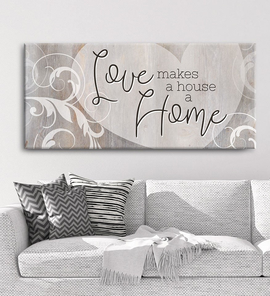 Love Makes A House A Home Wall Art - Wood Frame, Ready To Hang! Buy 2 Save 20%