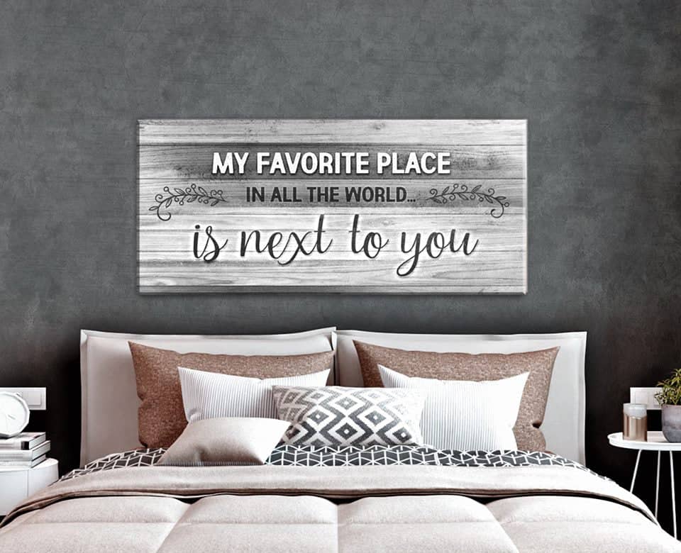 Exclusive Bedroom Wall Art - 'Next To You V5' with Wood Frame, Ready to Hang! Buy 2, Save 20%