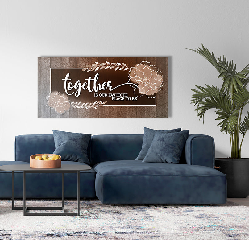 Hot! Couples Wall Art 'Together is Our Fav Place' (Wood Frame, Ready to Hang)