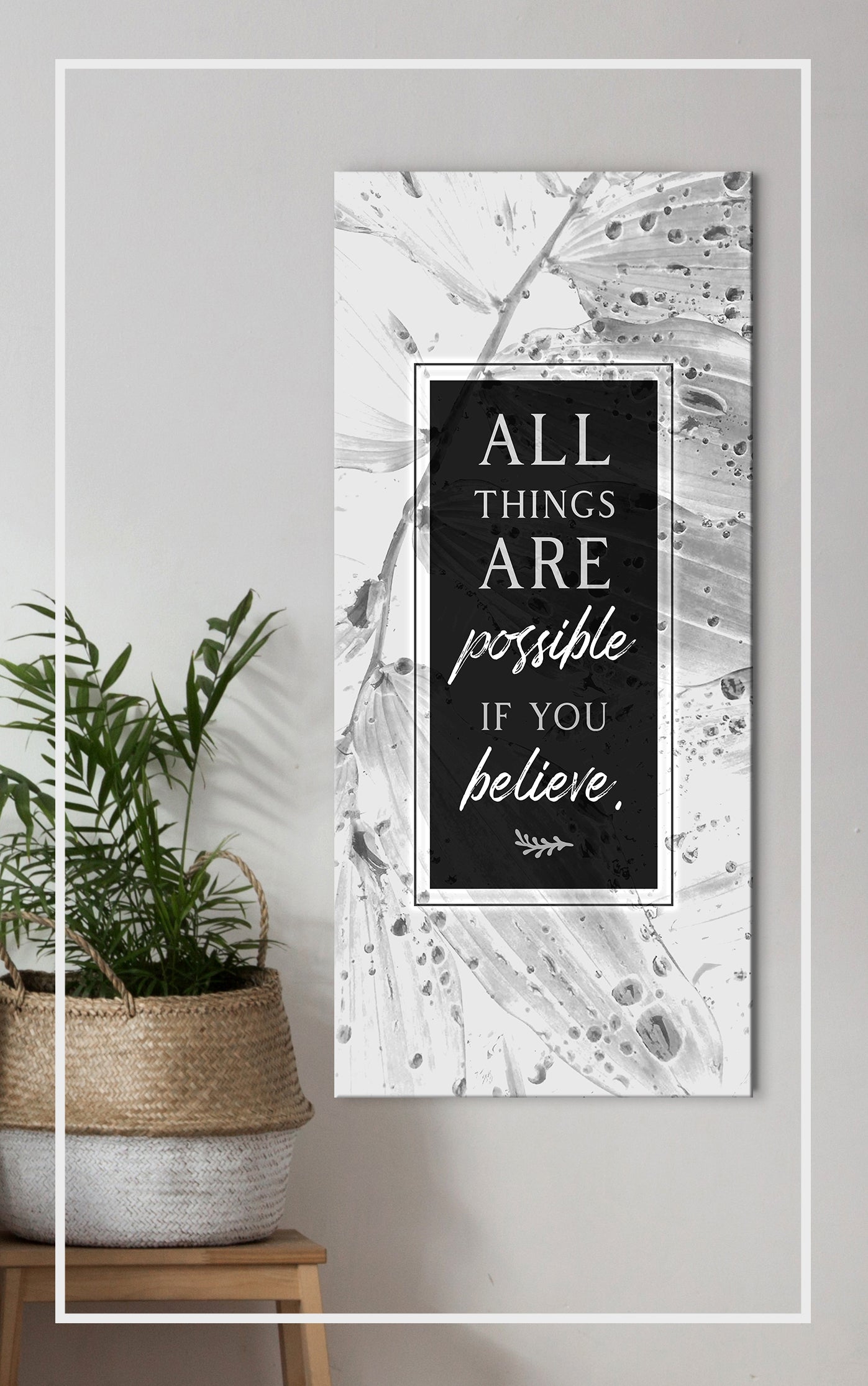 Exclusive! All Things Are Possible If You Believe Wall Art (Wood Frame, Ready To Hang)