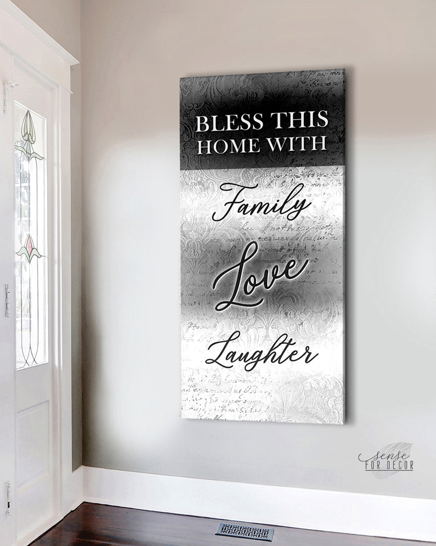 Exclusive! Bless This Home Wall Art with Family Love (Wood Frame, Ready to Hang)