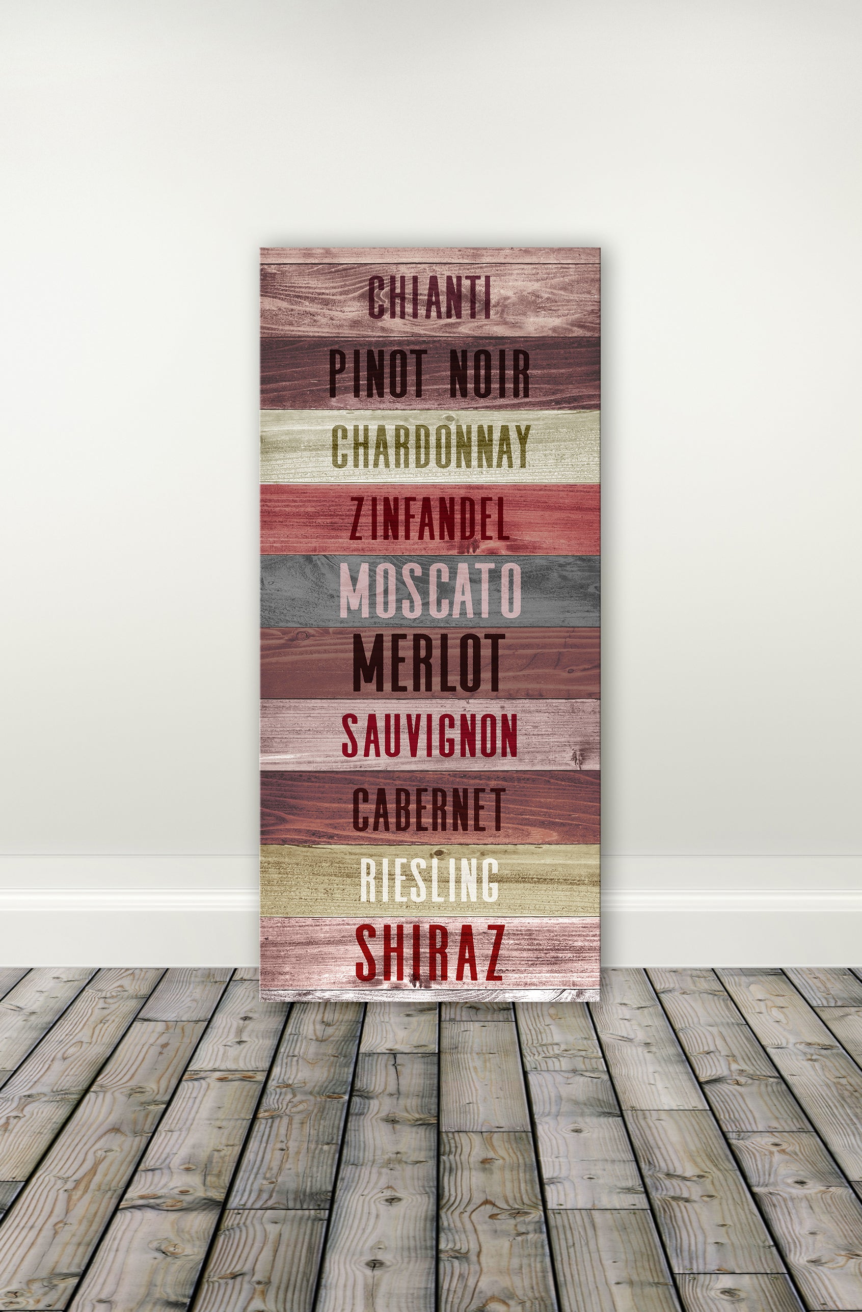 Exclusive Kitchen Wall Art: Wine Types on Wood Frame, Ready to Hang - Buy 2 Save 20%