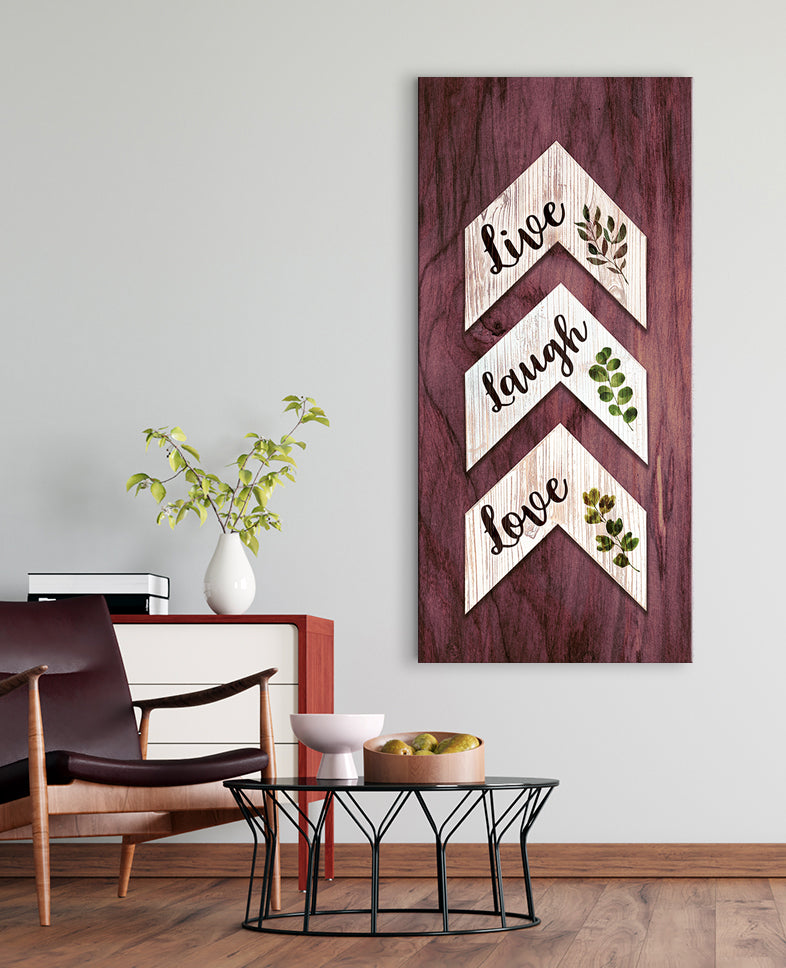Hot Deal! Ready - to - Hang Wood - Framed Home Wall Art: Live Laugh Love Leaves Arrows