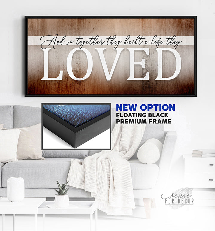 Hot! Couples Wall Art: 'And So Together They Built' V6 (Wood Frame, Ready To Hang)