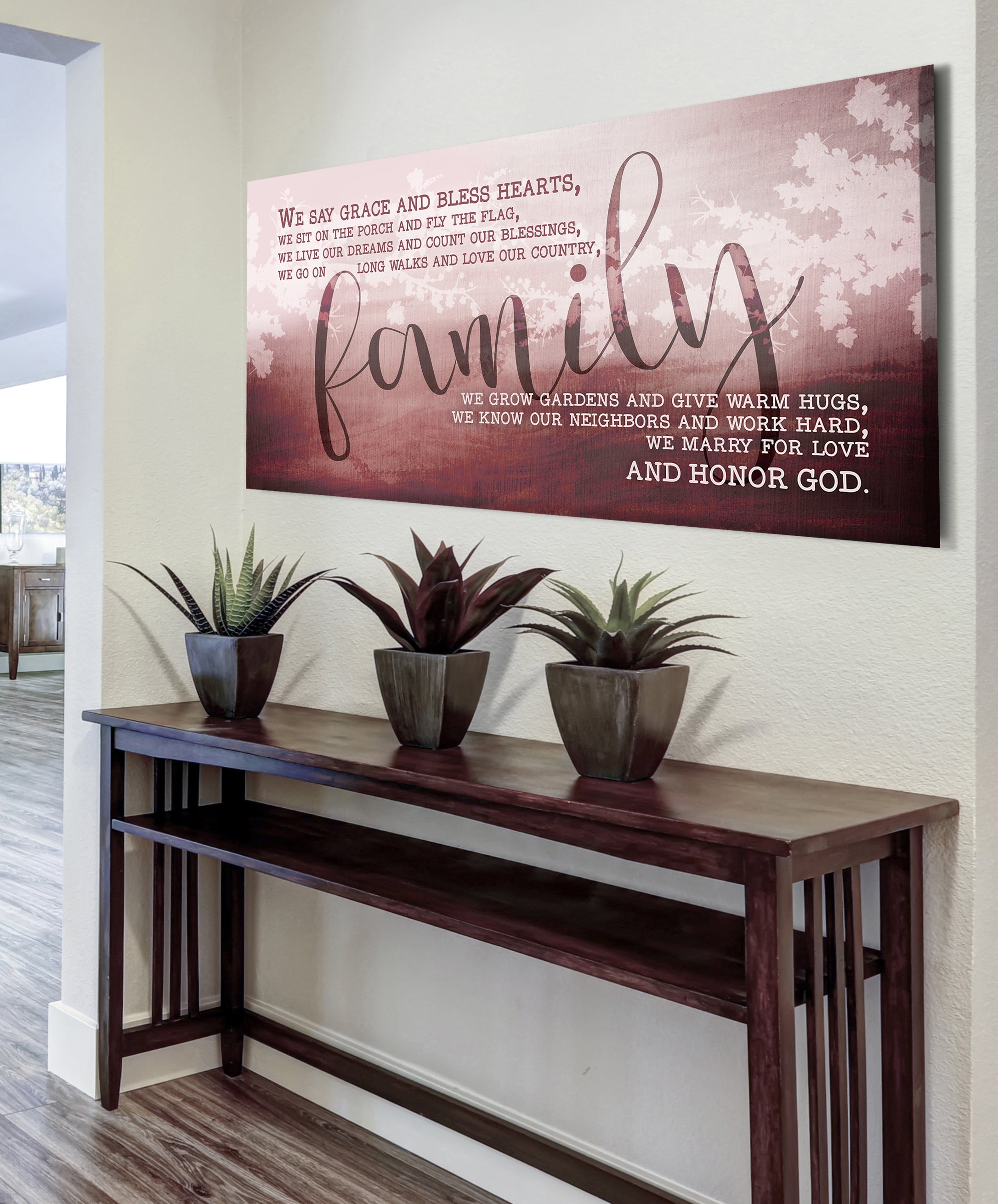 High - Quality Christian Wood - Framed Wall Art: Graceful Heart - Blessing Design (Ready To Hang)