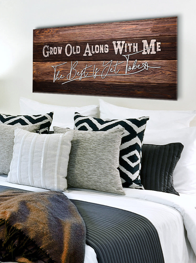 Couples Wall Art: Grow Old Together (Wood Frame, Ready to Hang) - Buy 2 Save 20%