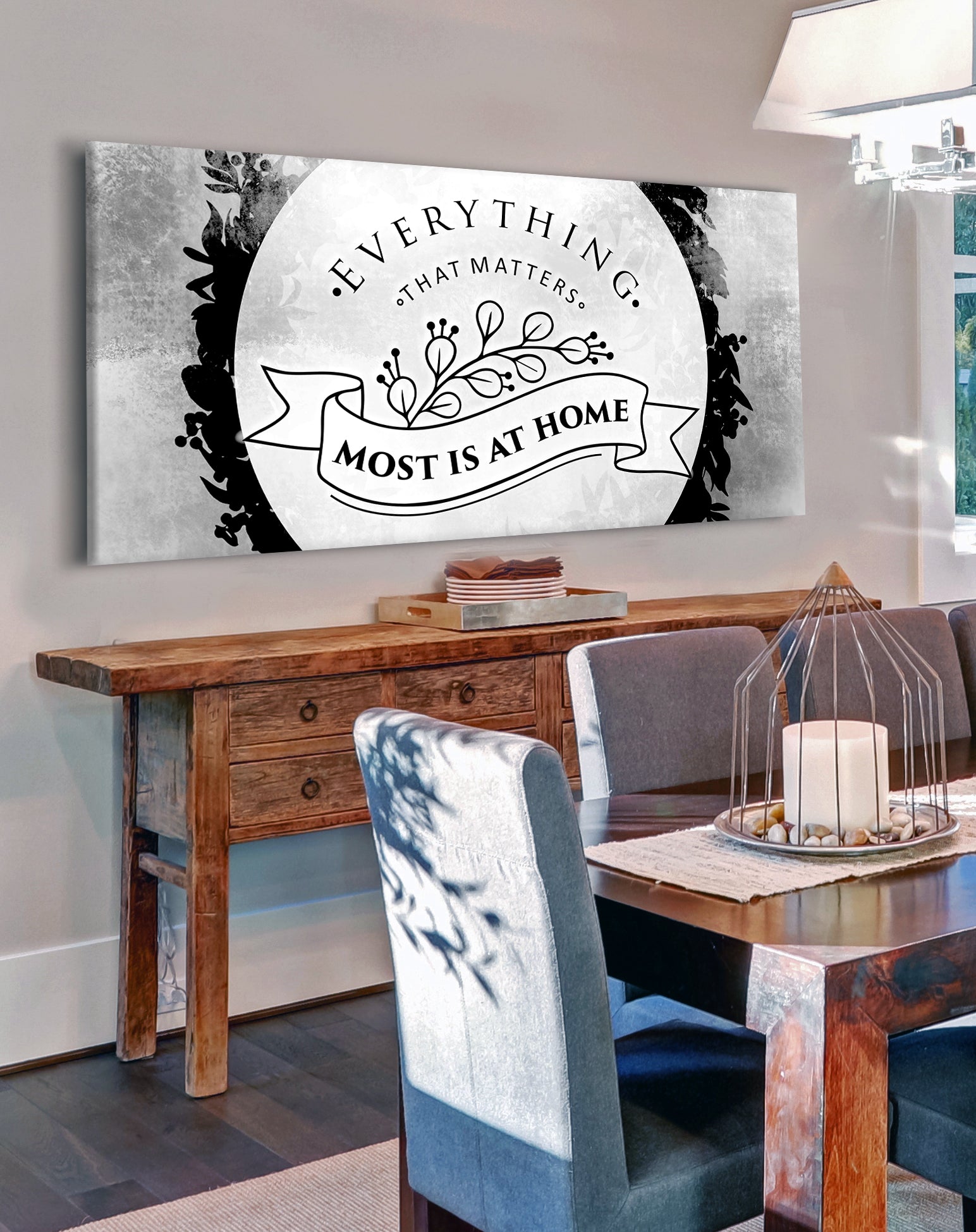 Exclusive! Ready-to-Hang Wood Frame Home Wall Art