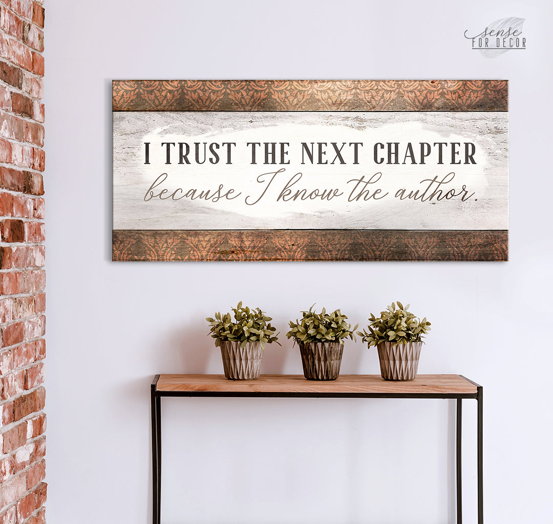Hot! Christian Wall Art 'I Trust the Next Chapter' with Wood Frame, Ready to Hang