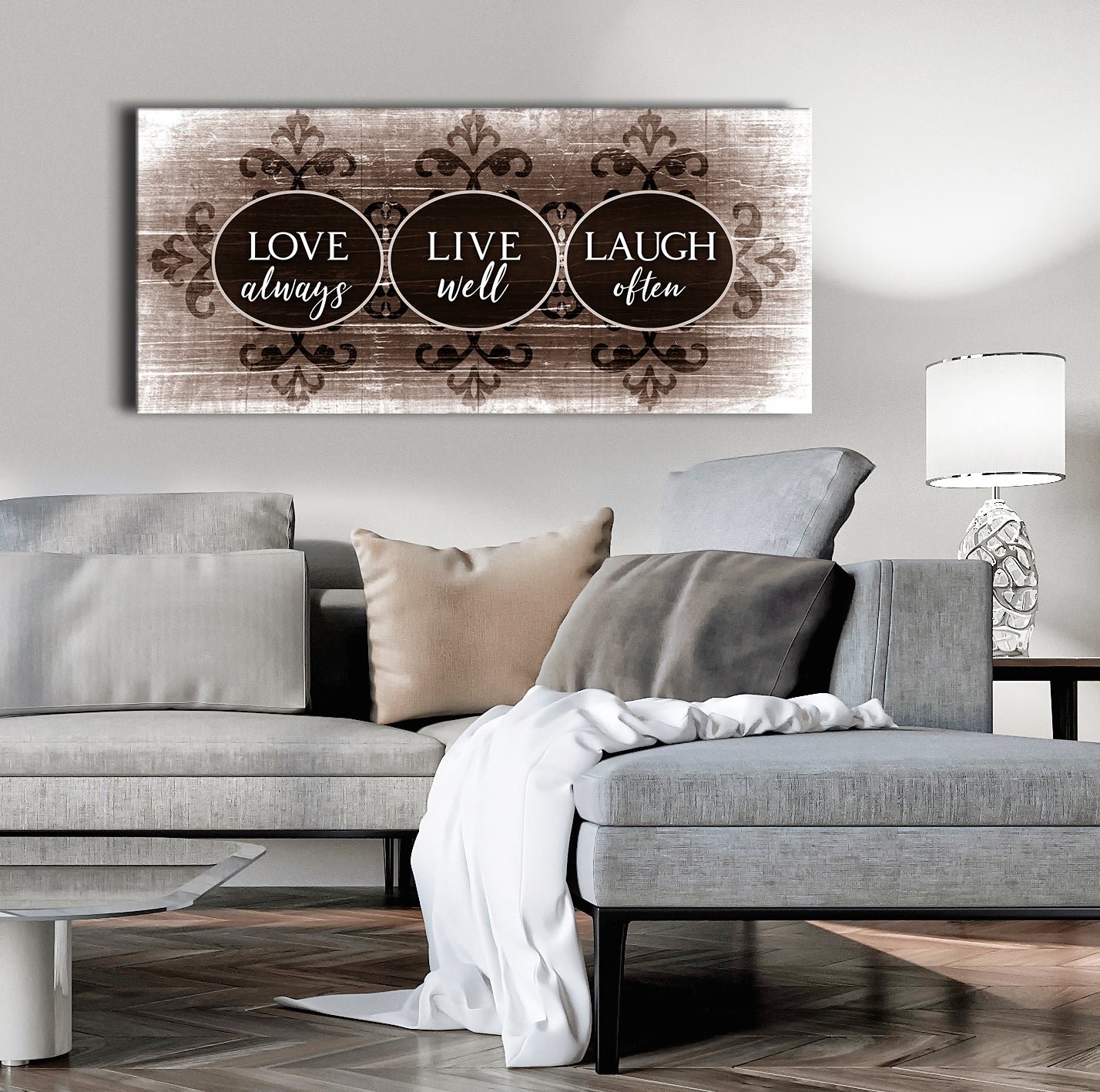 Hot! Ready-to-Hang Love Live Laugh Home Wall Art with Wood Frame