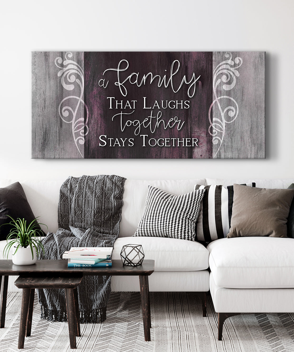 Exclusive Family Wall Art: Family That Laughs Together - Wood Frame, Ready To Hang