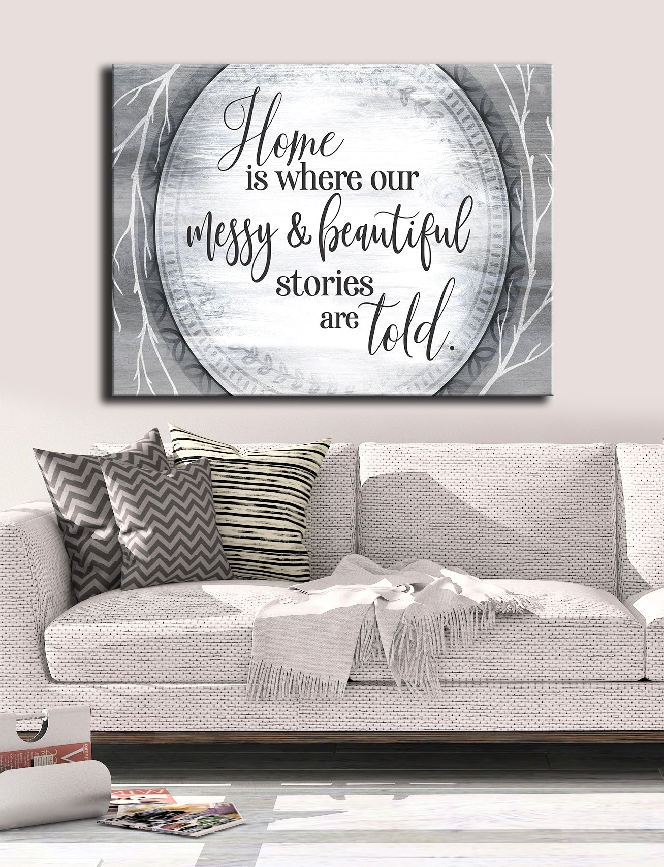High - Quality Wood - Framed Home Wall Art: Messy Yet Beautiful