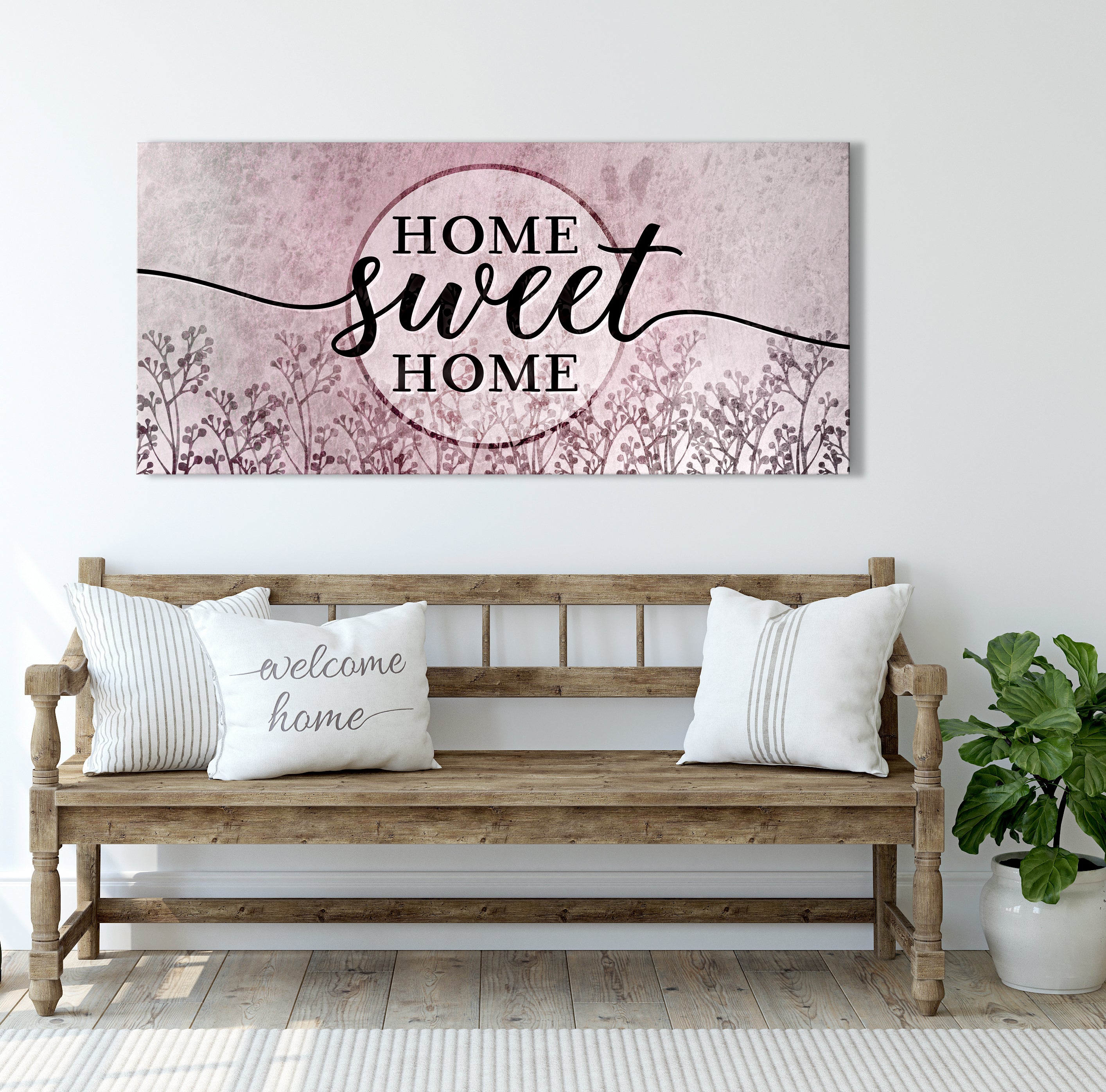 Exclusive Offer! Ready-to-Hang Wood Frame Home Sweet Home Wall Art V15