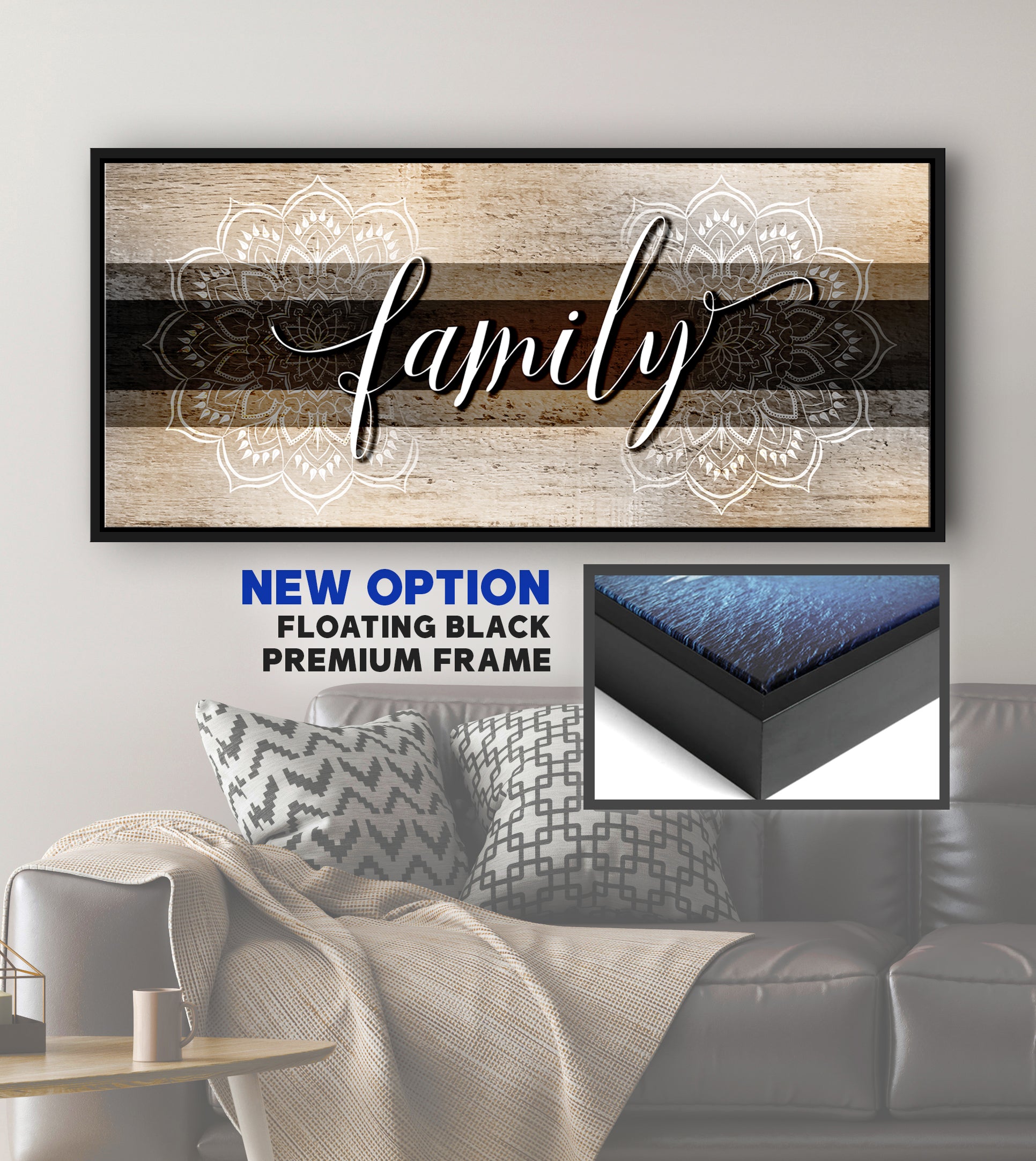 Hot Deal! Boho Family Word Wall Art V9 with Wood Frame, Ready to Hang for Your Family