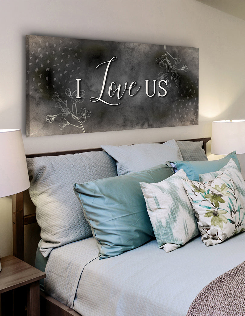 Hot! Couples Wall Art: 'I Love Us' V5 - Wood Frame, Ready To Hang