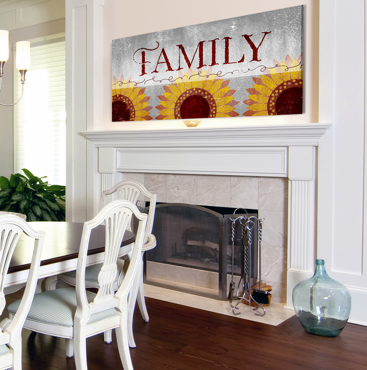 Limited Time Offer! High - Quality Sunflower Family Word Wall Art with Wood Frame, Ready to Hang