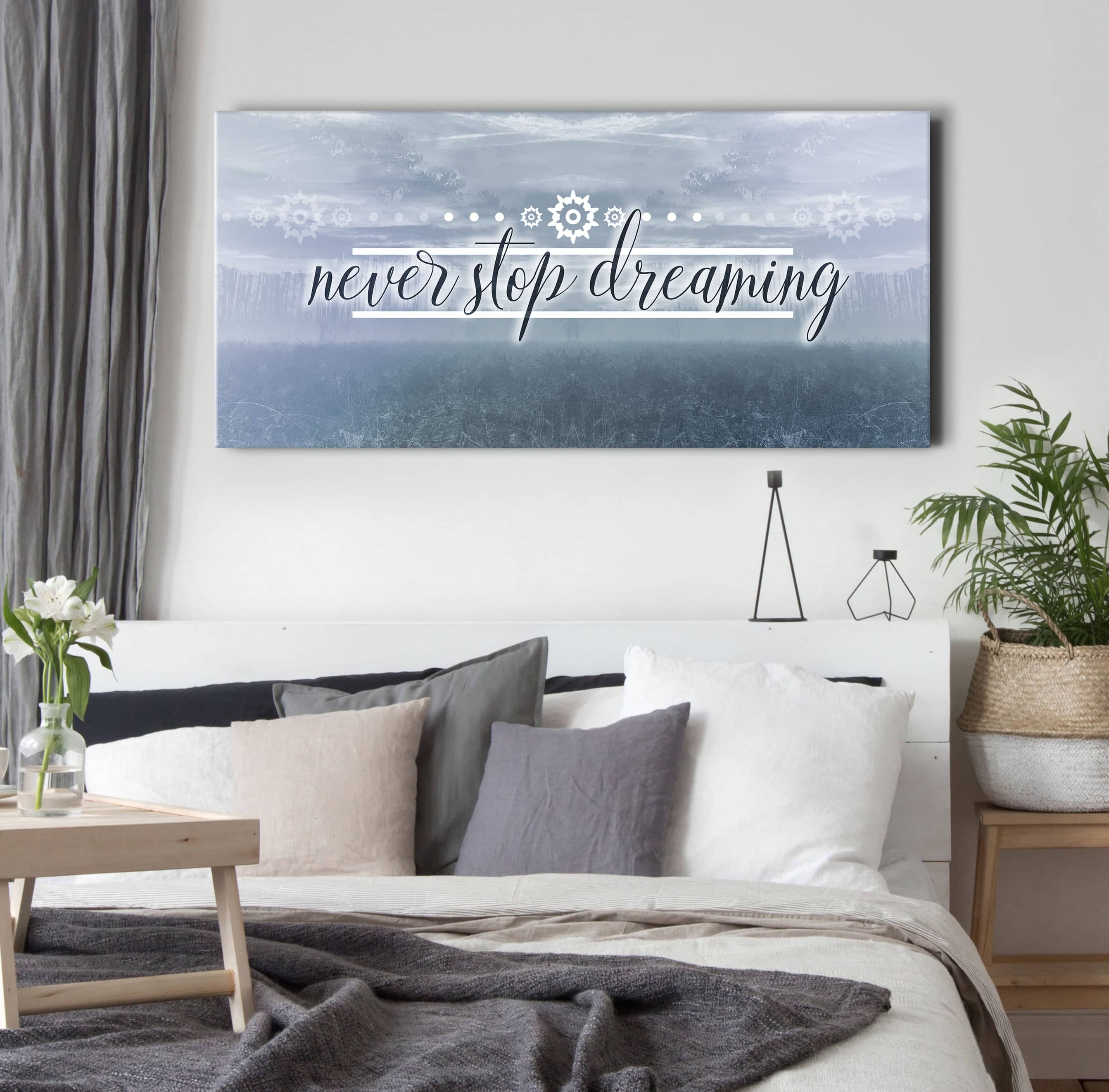 High - Quality Wood - Framed Bedroom Wall Art: Keep Dreaming, Ready to Hang