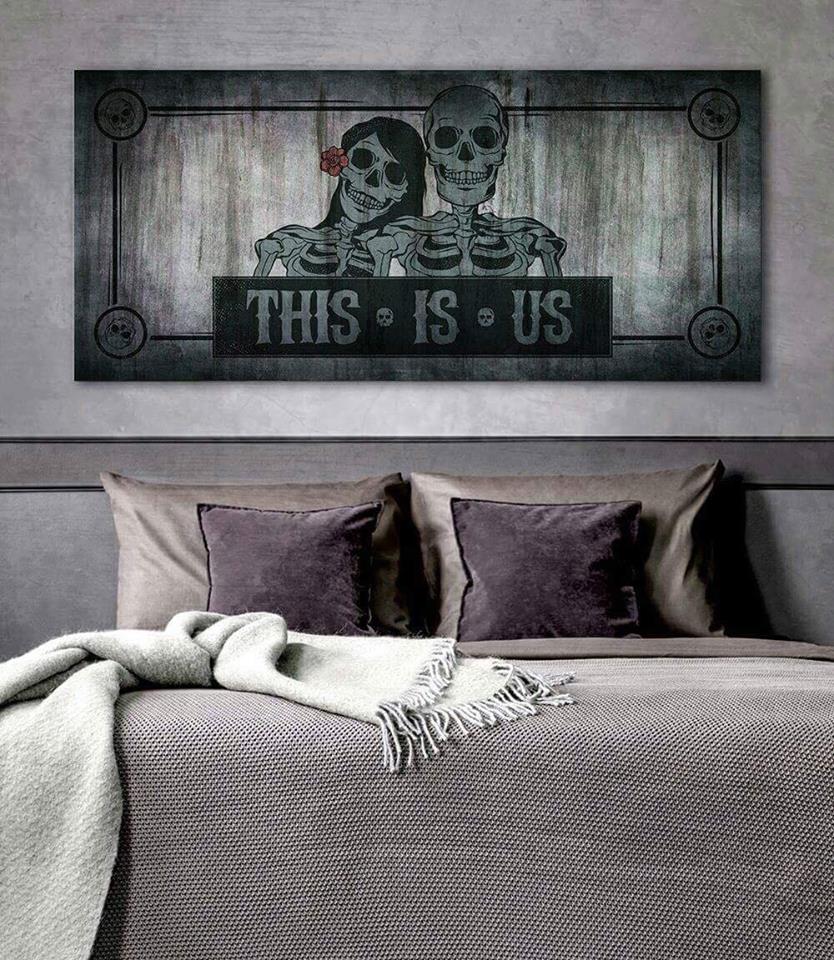 Hot! Ready - To - Hang Skull Wall Art: This Is Us (Wood Frame)