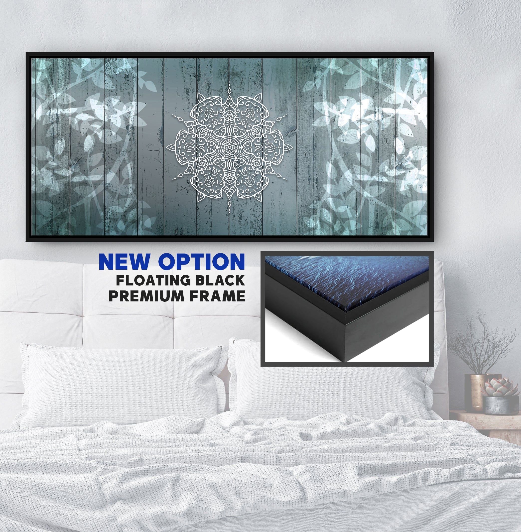 Exclusive Boho Mandala Wall Art V12 in Wood Frame - Ready to Hang! Buy 2, Save 20%
