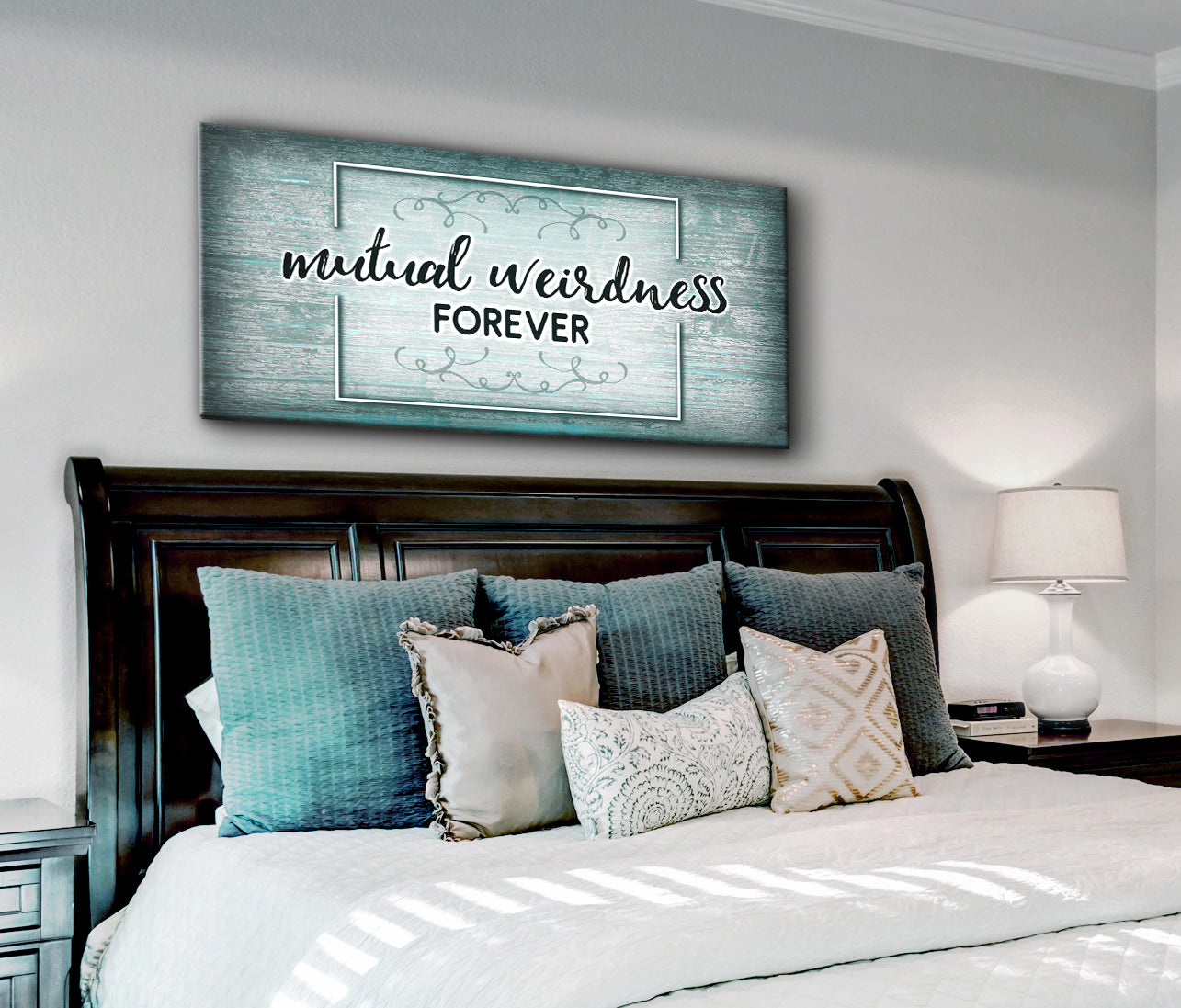 Hot! Couples Wall Art - Mutual Weirdness Forever V2 (Wood Frame, Ready To Hang)