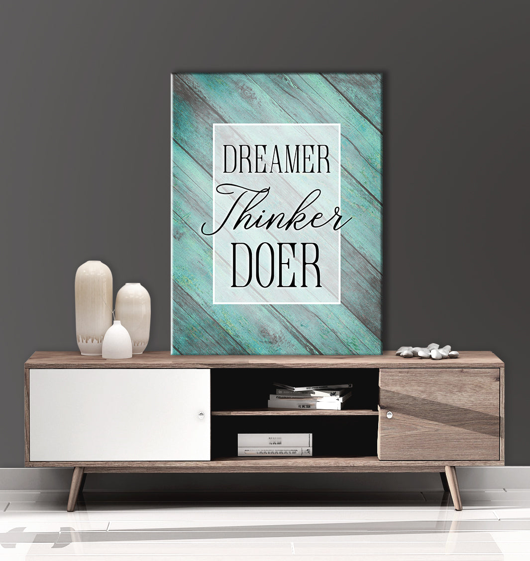 Hot! Business Wall Art - Dreamer Doer Thinker, Wood Frame, Ready To Hang