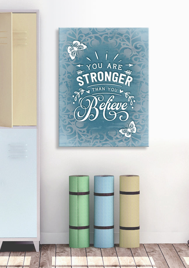 Limited Time Offer! High - Quality Fitness Wall Art with Wood Frame Ready to Hang: You're Stronger Than You Think