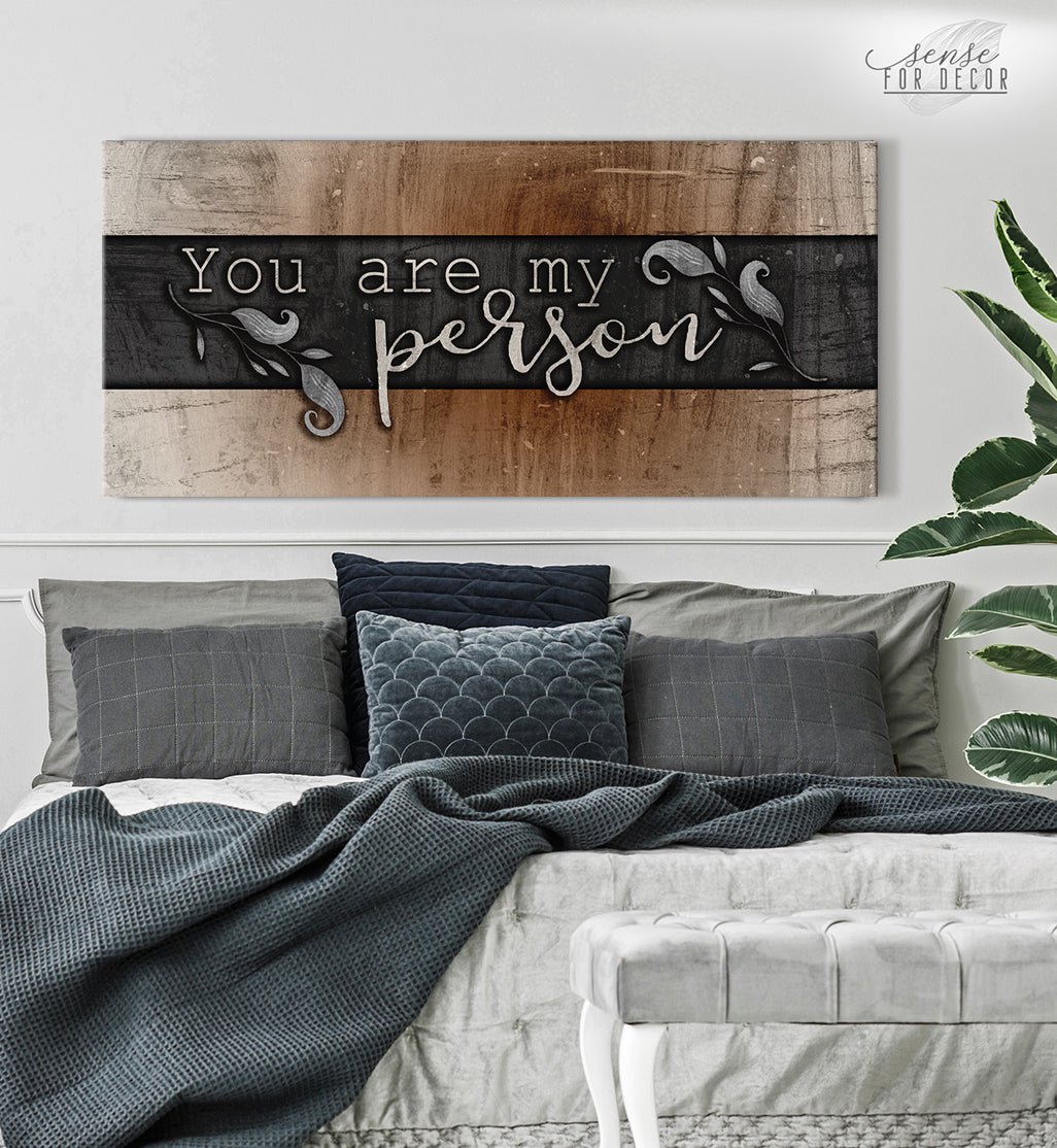 Hot! Couples Wall Art - 'You are My Person' V2 with Wood Frame, Ready to Hang