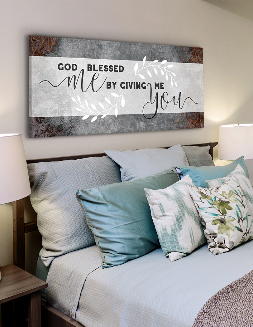 Christian Wall Art: God Blessed Me - Wood Frame Ready-to-Hang, Buy 2 Save 20%