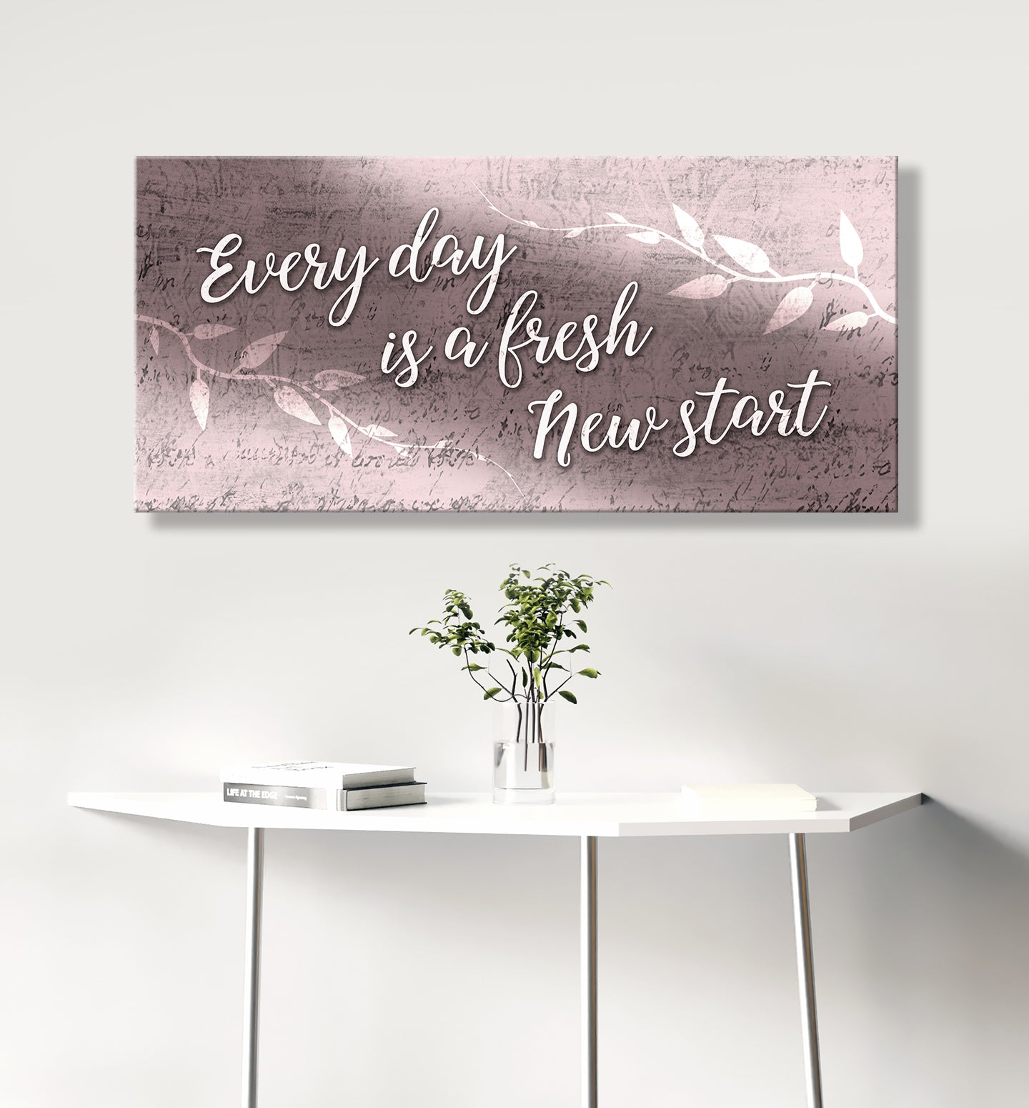 Ready-to-Hang Wood Frame Home Wall Art: A Fresh Start Every Day V2
