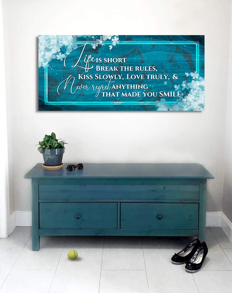Exclusive Offer! Ready-to-Hang Wood Frame Home Wall Art - Life Is Short V3