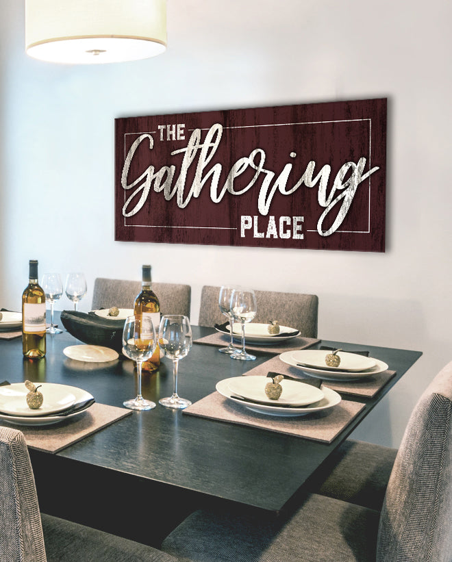 High - Quality Wood - Framed Kitchen Wall Art: The Gathering Place, Ready To Hang