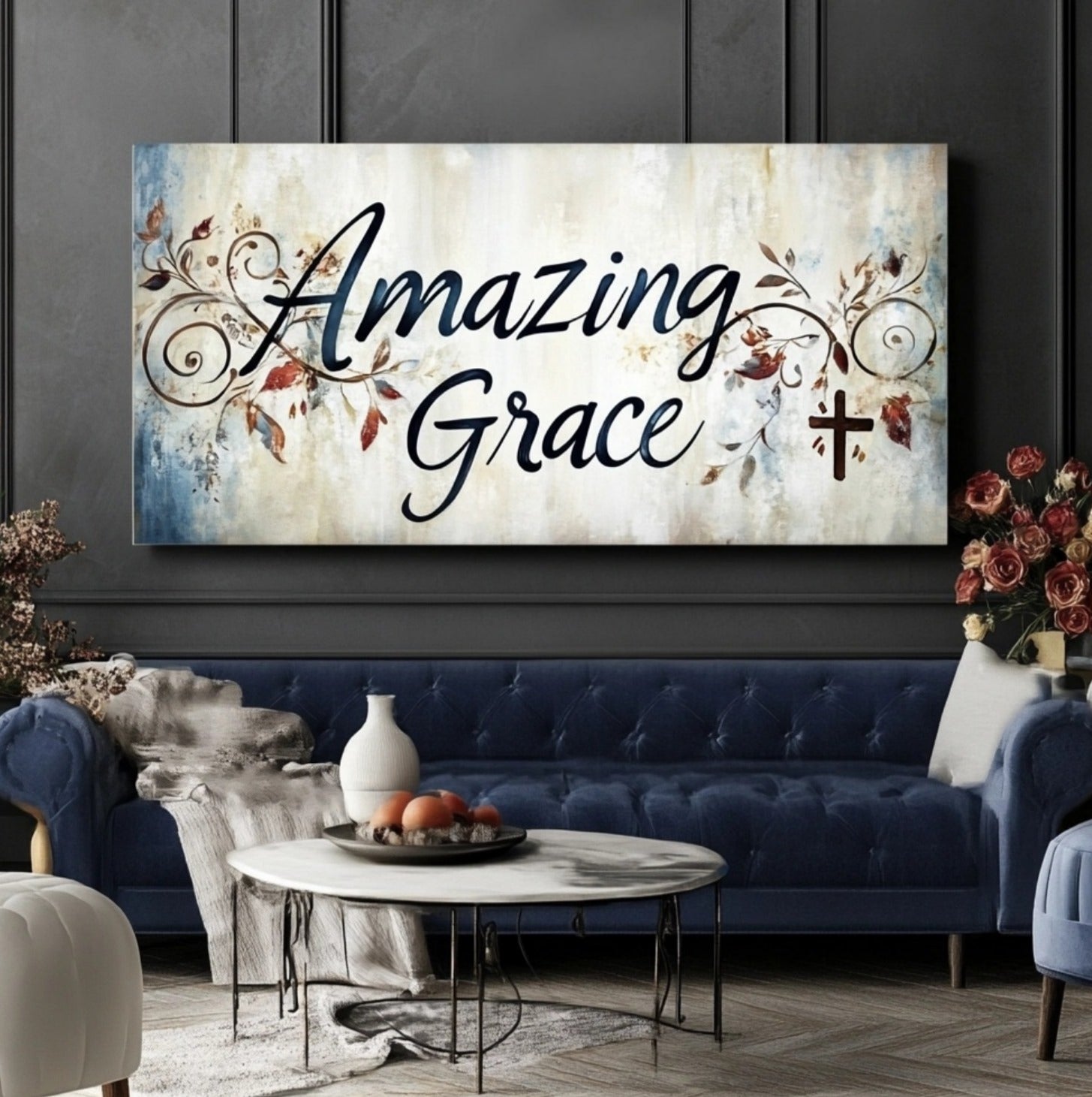 Stunning Christian Wall Art - Amazing Grace V13