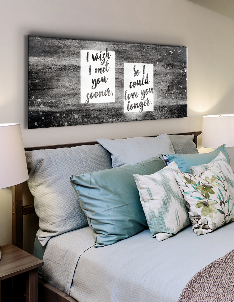 Exclusive Couples Wall Art - 'I Wish I Met You Sooner' with Wood Frame, Ready to Hang! Buy 2, Save 20%
