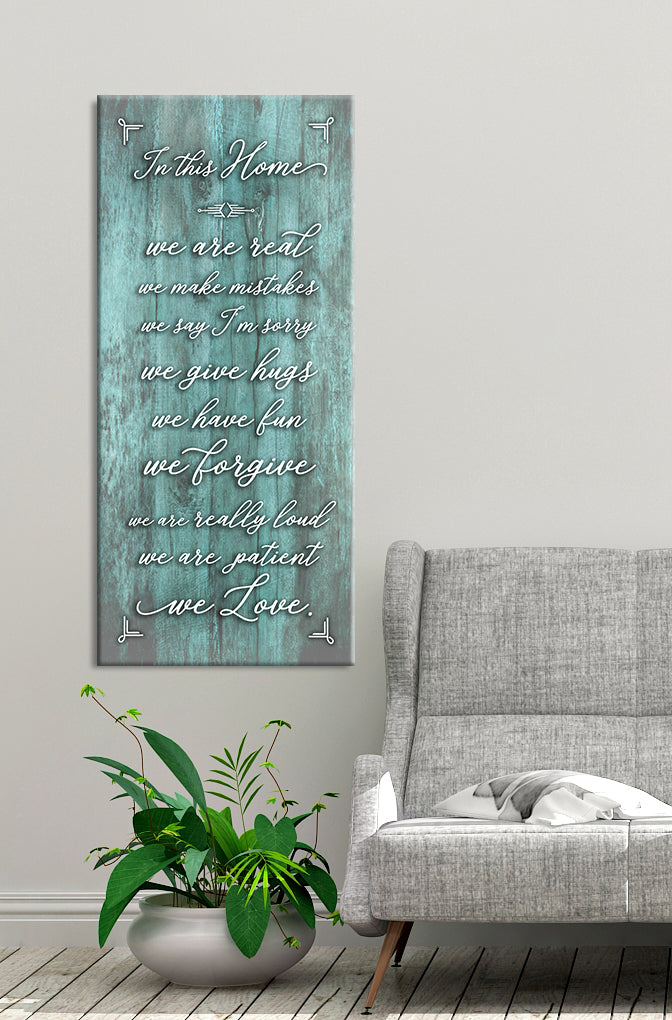 High - Quality Wood - Framed 'In This Home We Are Real' Wall Art, Ready To Hang