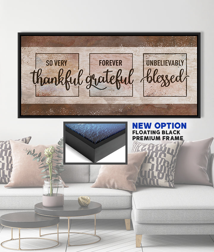 Christian Wall Art: Thankful, Grateful, Blessed - Buy 2 Get 20% Off!