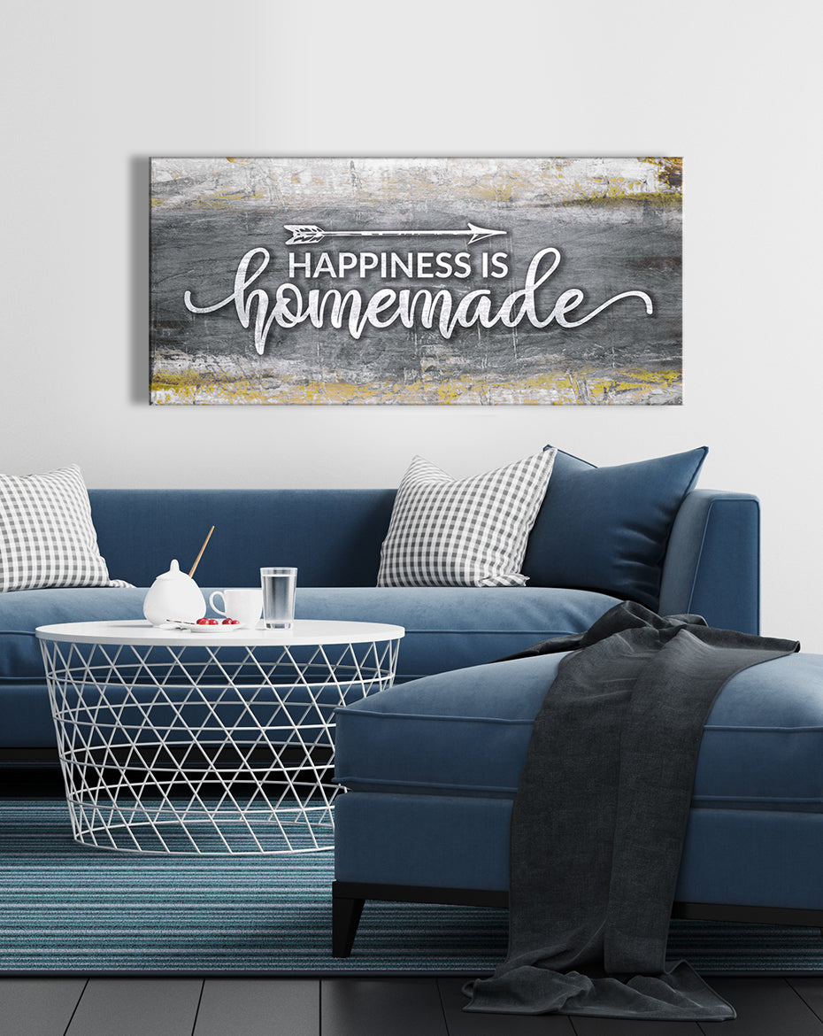 Ready-to-Hang Wood Frame Home Wall Art: Happiness Is Homemade Version 2
