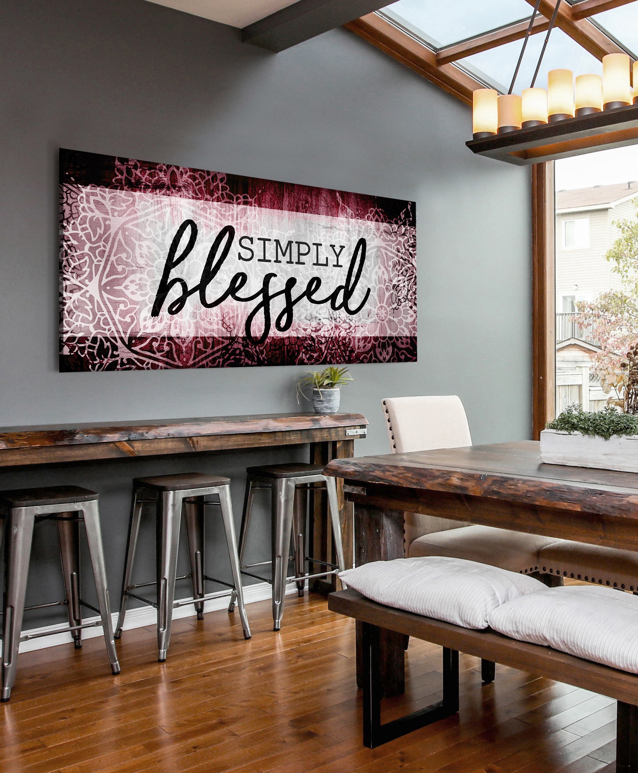 Hot Deal! Christian Simply Blessed V6 Wall Art with Wood Frame, Ready to Hang