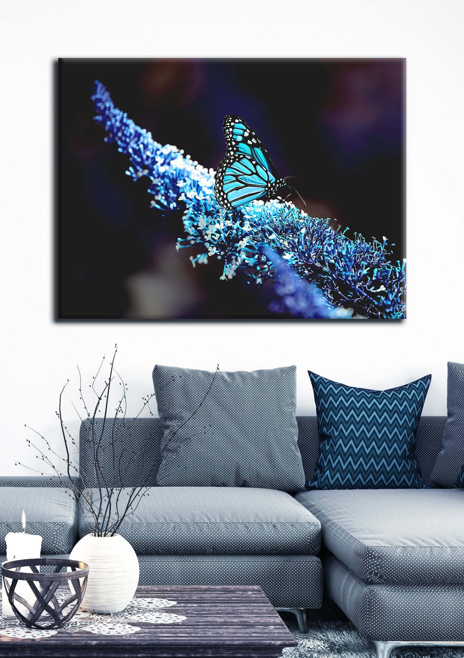 Hot! Ready-to-Hang Butterfly Wood Frame Wall Art