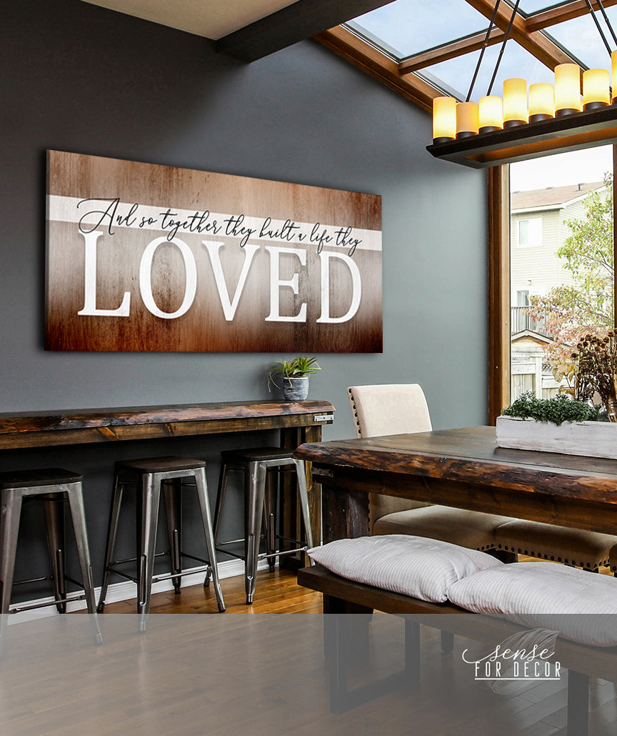 Hot! Couples Wall Art: 'And So Together They Built' V6 (Wood Frame, Ready To Hang)