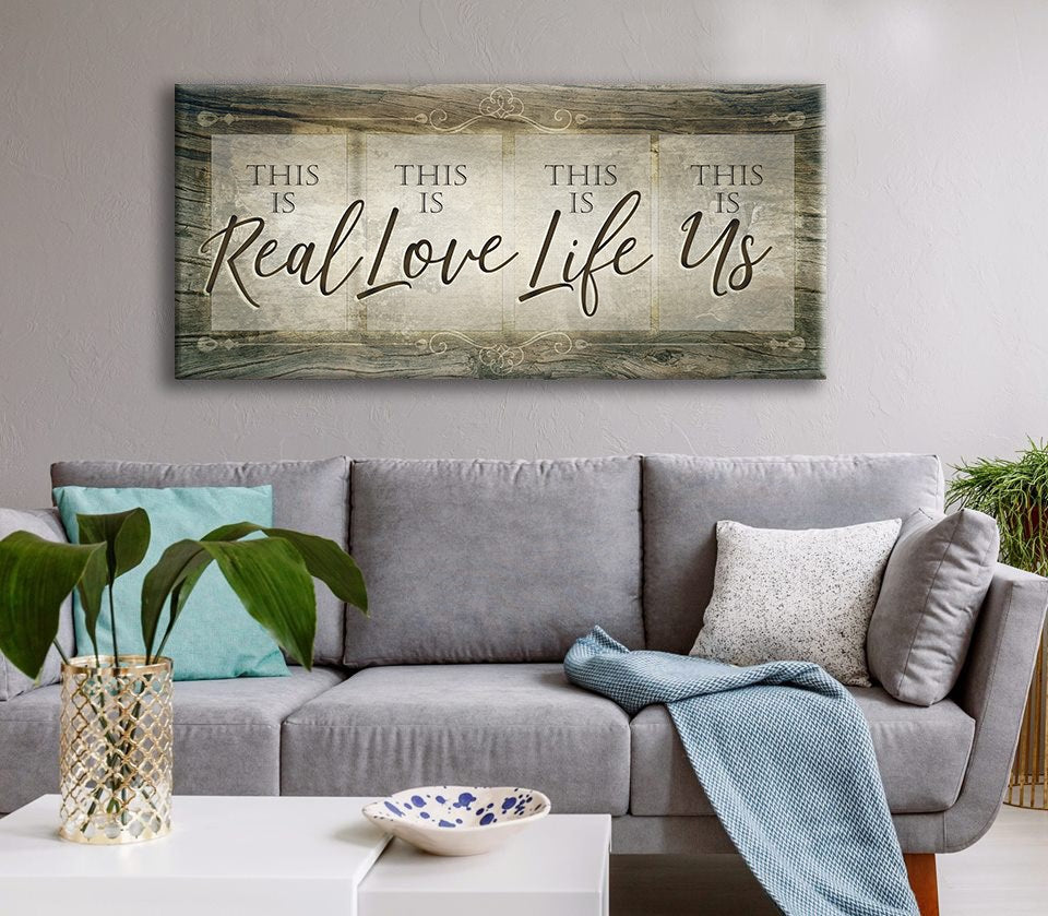 Exclusive! This Is Real This Is Love Home Wall Art (Wood Frame, Ready To Hang)