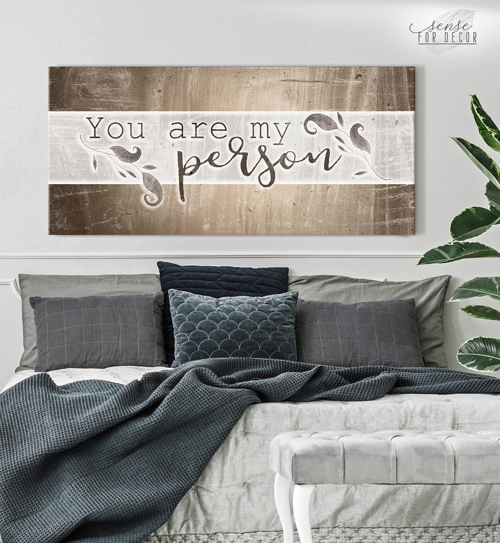 Hot! Couples Wall Art - 'You are My Person' V2 with Wood Frame, Ready to Hang