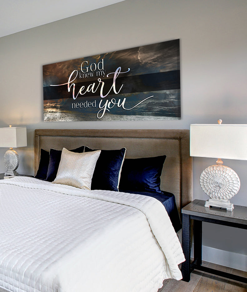 Christian Wall Art: God Knew V13 (Wood Frame Ready To Hang)