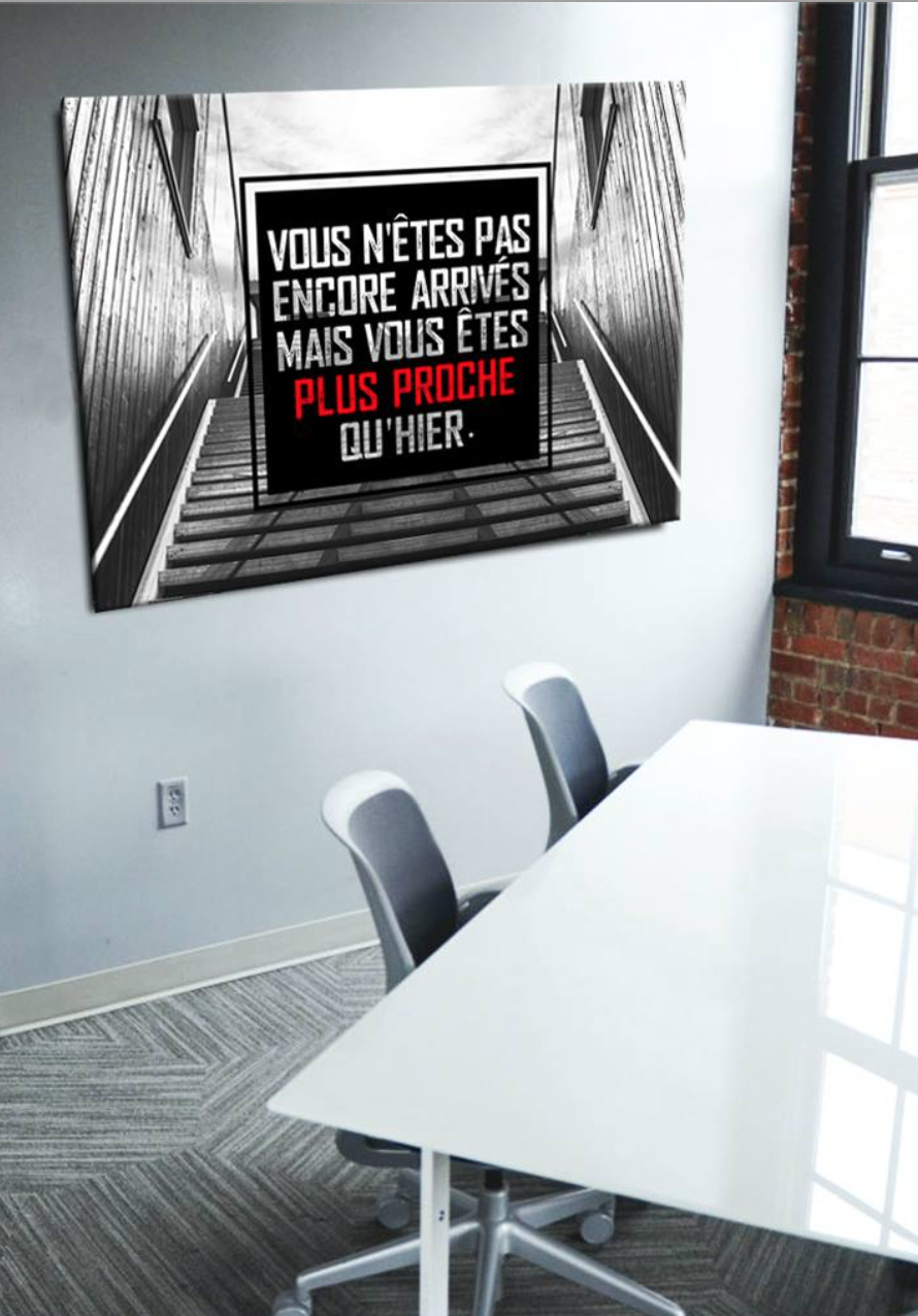 Business Wall Art: Plus Proche Qu'Hier (French Version) - Wood Frame, Ready To Hang! Buy 2, Save 20%