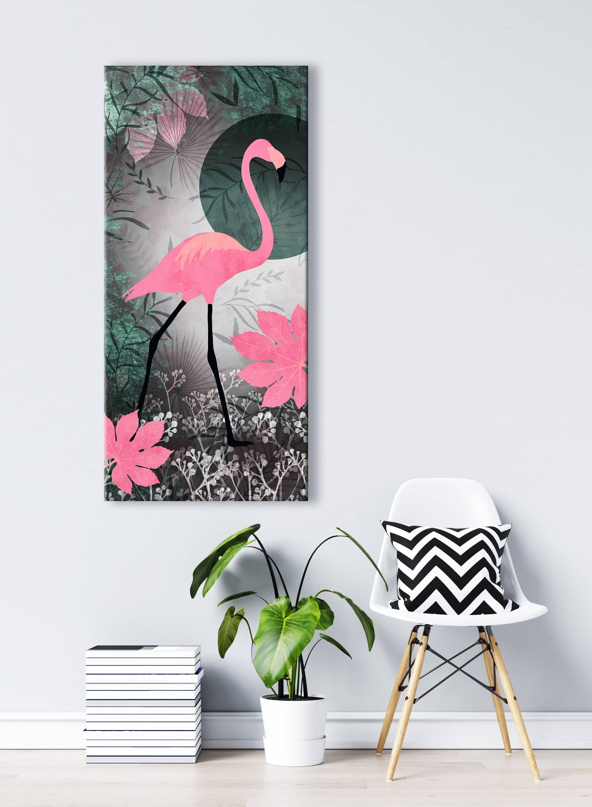 Exclusive Offer! High - quality Flamingo Animal Wall Art with Wood Frame, Ready to Hang