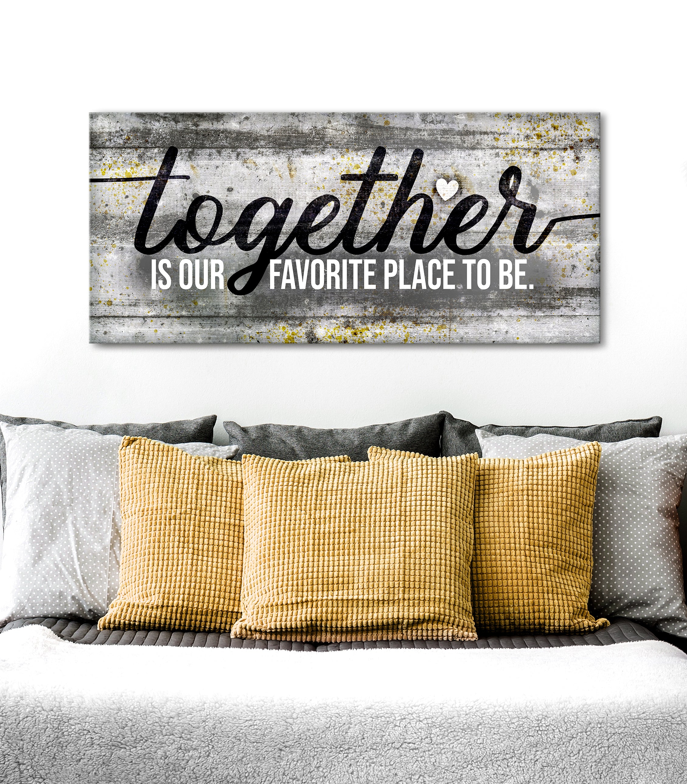 Hot Deal! High - Quality Couples Wall Art 'Together is Our Favorite Place to Be' with Wood Frame, Ready to Hang