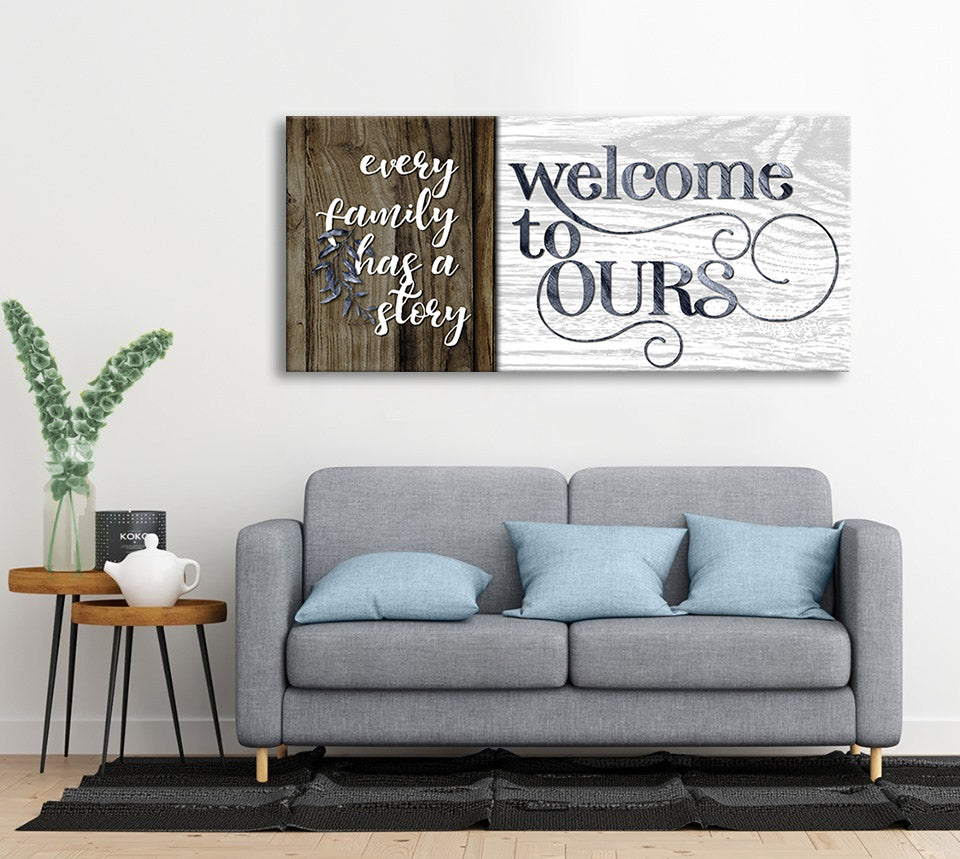 Ready-to-Hang Family Wall Art V7: Every Family's Story, Welcome Yours (Wood Frame)