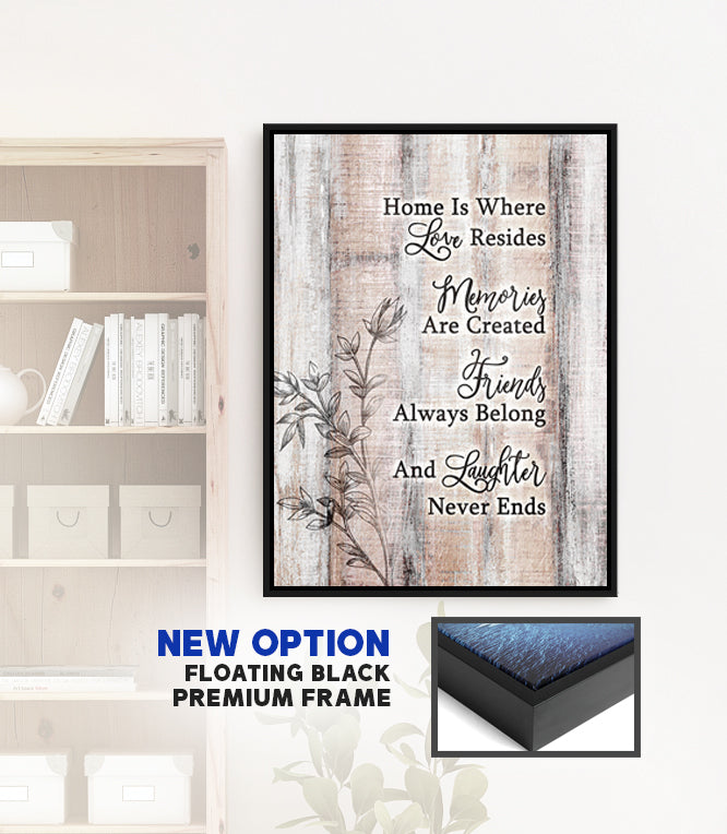 Exclusive! Home Wall Art - 'Home Is Where Love Resides' V5 (Wood Frame, Ready To Hang)